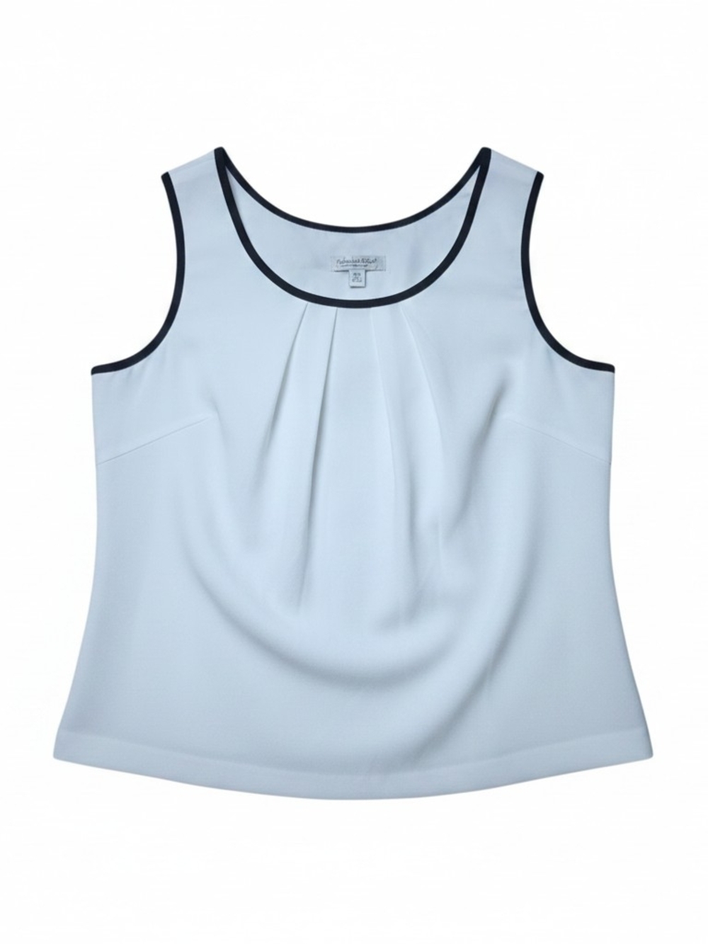 Coldwater Creek Light Blue Tank with Navy Trim